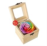 butylee手彫りFlora香りつきBath Soapローズ花、植物Essential Oil Soap with Woodenボックス – カラフル