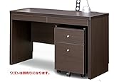 日本製 書斎デスク　ワーキングデスク 幅90 幅120 (120cm幅, ダークブラウン)