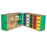 Wood Designs Half and Halfストレージwith 20 assortedトレイ