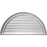 Ekena Millwork GVHR32D 32-Inch W x 16-Inch H x 2 1/4-Inch P Half Round Gable Vent Louver, Decorative