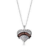 Inspired Silver - シルバーパヴェハートチャーム 18インチネックレス キュービックジルコニアジュエリー シルバー