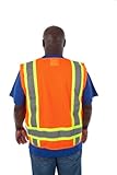Liberty HiVizGard Polyester Mesh Fabric Class 2 Surveyor Vest with 2 Wide Silver/Orange Reflective S