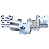 Luvable Friends Waterproof Bib 5-Pack, Blue Whale by Luvable Friends [並行輸入品]