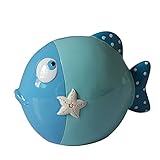 Baidecor樹脂ブルー魚Money Box Piggy Bank 6 " x 4 "