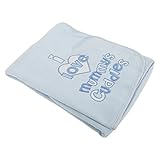 赤ちゃん・ベビー用 I Love Mummys Cuddles(ママの抱っこが好き) 刺繍入り フリースブランケット あったかフリース毛布 (90cm x 75cm) (ベビーブルー)