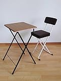 2点セット 折りたたみミニハイテーブル＆折りたたみパイプ椅子 ブラウン ｈｄ-40176