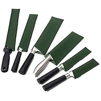 QEES 真革包丁ケース 包丁カバー ナイフカバー 収納 包丁袋 収納バッグ 防水 安全 軽量 6枚入 家庭用 コック用 6セット レザー GJB180