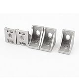 uxcell　アングルブラケット　28x28x20mm　L シェイプ　シルバー グレー　5個