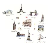 DealMux旅行パターン粘着リムーバブルウォールステッカーペーパー壁画飾り