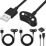 Xiatiaosann 充電ケーブル対応TicWatch Pro 3 Ultra GPS/Pro 3/Pro 5/Pro 3 LTE/Pro X/E3 スマートウォッチ用充電器 磁気 USB 充電ケーブル交換、1m、USB - USB Cアダプター付き、2個