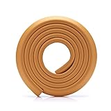 BELLE コーナークッション L型 コーナーガード 2m 4m両面テープ付き ケガ防止 家具保護 (薄手, ライトブラウン)