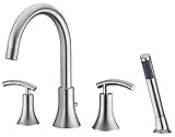 Ultra Faucets UF65143 Contemporary Collection Two-Handle Roman Bathtub Faucet with Hand-Shower, Brus