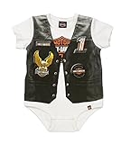 ハーレーダビッドソンBaby Boys ' printed-onオートバイベスト幼児クリーパー3060629 カラー: ブラック