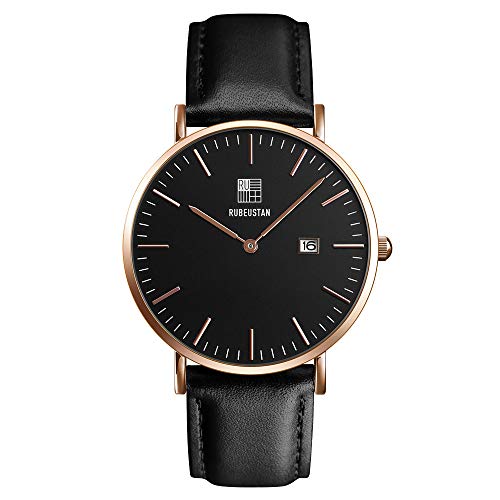 ルビウスタン Rubeustan 腕時計 レディース 女性 シンプル ブラック カレンダー 時計