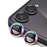 SeGinn Samsung Galaxy Z Flip7 カメラフィルム レンズカバー 金属 ケース 独立型 galaxy z flip7 カメラ保護フィルム ギャラクシーZフリップ7 カメラフィルム アルミ合金 高透過率 露出オーバー防止 耐衝撃 防塵 全面保護 薄型 強化ガラス Galaxy Z Flip 7 用 レンズフィルム（Multi-Coloured）