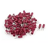 AWG 22-16ケーブルのための100pcs SV1.25-3.2赤プリ絶縁フォークターミナル