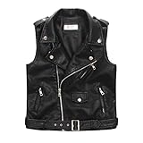 LJYH Faux Leather MotorcycleドレスカジュアルBoysジョーカーベスト(ブラック) カラー: ブラック