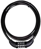 マスターロック8119dpf 5-ft。リセット可能自転車ケーブルwith Combinationバレルロック 4 8119DPF