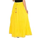 Cotton Solid Tired long Skirt for women (size: length- 40 Inches) Waist- non stretch- 26 X After Str