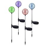 LEDガーデンライト　Beinhomeソーラーライト　埋め込み式　自動点灯消灯　防水　省エネ　飾りライト　カラフルな色、自動的に色変更　ガーデン、庭園、芝生、歩道などに最適　４本入り