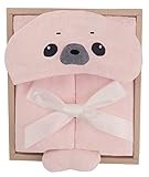 DinDonオリジナル NN フードバスタオル ギフトセット アザラシ 0-24ヶ月 ピンク #61296