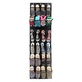 bikooli 24ポケットクリアメッシュHanging Shoe Organizer Overドアクローゼット ブラック GD1001-01