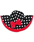 RuffleButts Little Girls Black & White Polka Dot Swim Hat w /レッドリボン カラー: ブラック