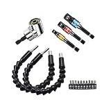 YFFSFDC フレキシブルシャフト 電動 六角ドライバードリル 接続 工具 ツール ネジ締め 穴あけ ソケットアダプター 直角工具 105度 DIY ビット 万能ソケット ソケットアダプター 18点セット 電動 ハードウェアツールドリルアクセサリ