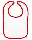 Rabbit Skins Baby Terry Snap Bib (1003)- White/Red,One Size by Rabbit Skins