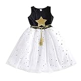 BOBORA 女の子 キラキラの星ワンピース　かわいい子供 春夏服　姫様風　綿＋ガーゼ　ふわふわノースリーブりボン飾り　ファッション