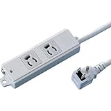 サンワサプライ:SANWA 工事物件タップ 抜け止めコンセント 2個口 L型 ケーブル長5m TAP-KE2L-5 型式:TAP-KE2L-5