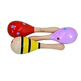 Monique 3pcs赤ちゃん木製マラカスシェイカー砂ハンマー子供早期教育Rattleおもちゃセット