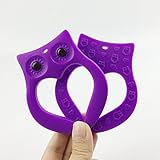 歯がため シリコン　ふくろう 歯固めおもちゃ ソフト 握りやすい　リング　ママ授乳ジュエリー　アクセサリー[BPAフリー][FDA認可済]安全 無味　パープル　2枚セット