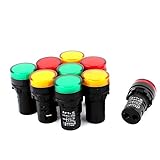 uxcell インジケータライト　プラスチック製イエロー 　AC/DC 12V 21mm 　9個入り