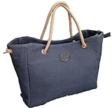 [ KUMANAGI ] 4色 選べる シンプル デザイン キャンバス トート バッグ A4 横 収納 (ブルー)