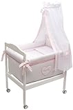Naf Naf Mini-Cot Square Wood Design Plus Textile and Mosquito Net Heart by naf naf