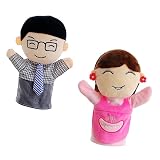 HOLIDYOYO 2個 家族の手 キッズスーツ ぬいぐるみファミリーパペット ぬいぐるみパペット ベビードール パペット 口が動く マペット ベビーハンドパペット ハンドパペット ぬいぐるみ ハロウ
