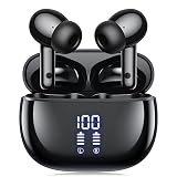 イヤホン bluetooth ワイヤレスイヤホン Ennice ブルートゥース イヤホン LEDディスプレイ ノイズキャンセリング 長時間再生 自動ペアリング 完全ぶるーとぅーす イヤフォン タッチコントロール Type-C充電 IPX7防水 片耳/両耳 小型/軽量 iPhone/Android適用 WEB会議通勤/通学/スポーツ/音楽/ゲーム (ブラック)