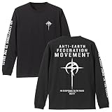 コスパ 機動戦士ガンダム 閃光のハサウェイ マフティー 袖リブロングスリーブ Tシャツ BLACK Lサイズ