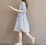 マタニティウェア 服 ストライプ ワンピース ゆったり レジャー カジュアル ワンピース 妊婦服 産前 産後 レディース マタニティワンピース M 写真色