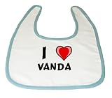 Baby Bib with I Love Vanda (first name/surname/nickname) by Shopzeus
