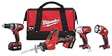 New Milwaukee 2695-24 M18 18 Volt 4 Tool Cordless Tool Set Drills & Saw Light [並行輸入品]