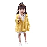 Pojour ベビー服 子供服 女の子 秋冬 防寒 ソフトコート おしゃれ かわいいドットトレンチコート 長袖 プリンセス 暖かい ベビールームウェア 普段着 カジュアル フード付き 旅行 記念日 プ