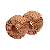 Jolieer 衝撃吸収 ケガ防止 コーナーガード コーナークッション 赤ちゃん舐めても安心 けが防止 2M×2個入 (波型, 木の色)