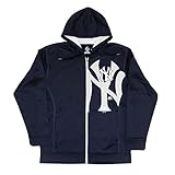 ニューヨーク・ヤンキースマジェスティックNavy Bring ItホームフルZipパーカー（大人用M )