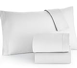 Brielle Easy Care Microfiber Jersey Knit (T-Shirt) Sheet Set, Queen, White