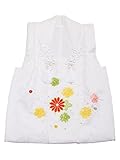 女児 被布コート単品「白色 菊花、梅の刺繍」3歳児用 女の子小物 お子様被布コート 和装小物 式