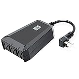 Lzcat Wifiスマートプラグ ワイヤレスWi-Fi屋外スマートプラグ 遠隔操作 リモートコントロール 電源管理コンセント連携 (黒)