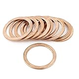 uxcell カッパーワッシャー　28mm内径　36mm外径　1.5mm厚さ　フラット　リング　ガスケット　10個