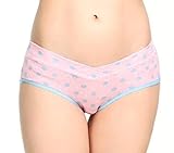 マタニティ ショーツ ３枚セット 産前 産後 妊婦用 下着 ローライズ パンツ ゴム ゆったり かわいい ドット XL (粉色・蔵青 P2)